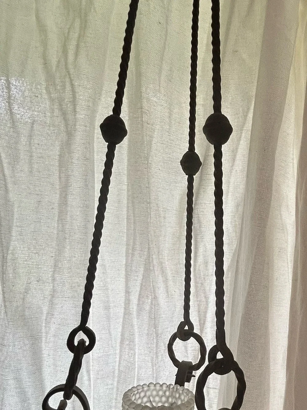 Vintage cast Iron Hanging Candle Holder - Black